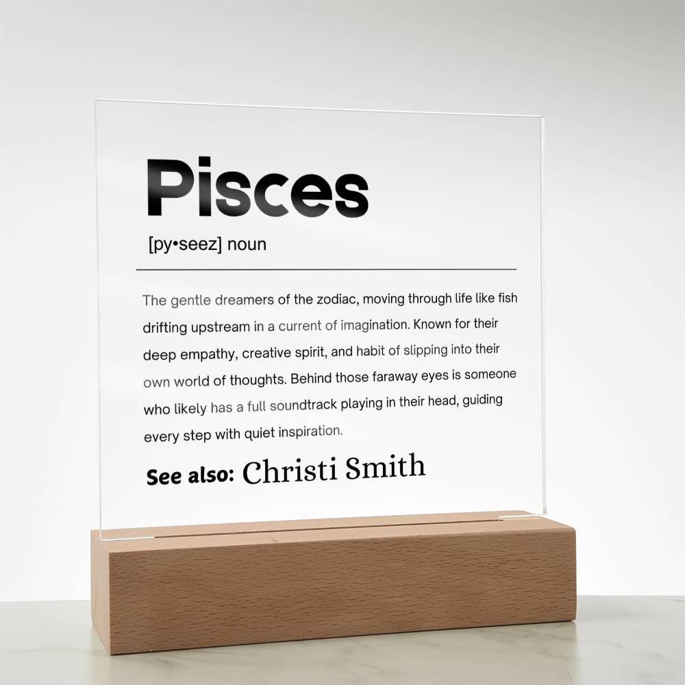 Pisces Zodiac Personalized Definition Acrylic Plaque – view 8