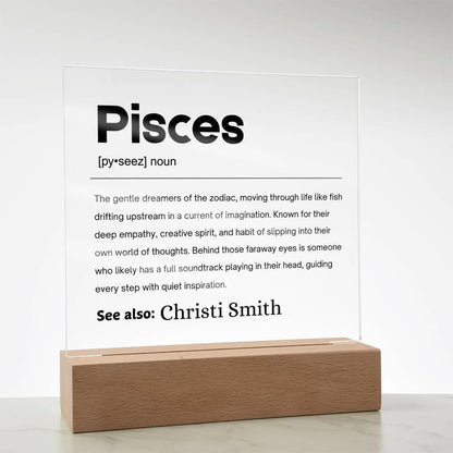 Pisces Zodiac Personalized Definition Acrylic Plaque – view 8