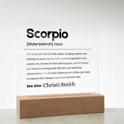 Scorpio Gift Personalized Definition Acrylic Plaque – Zodiac Plaque – view 8