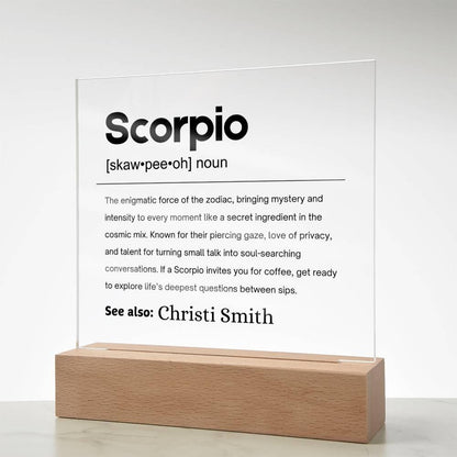 Scorpio Gift Personalized Definition Acrylic Plaque – Zodiac Plaque – view 7