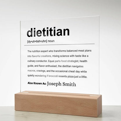 Dietitian Gift Personalized Definition Acrylic Plaque – view 7