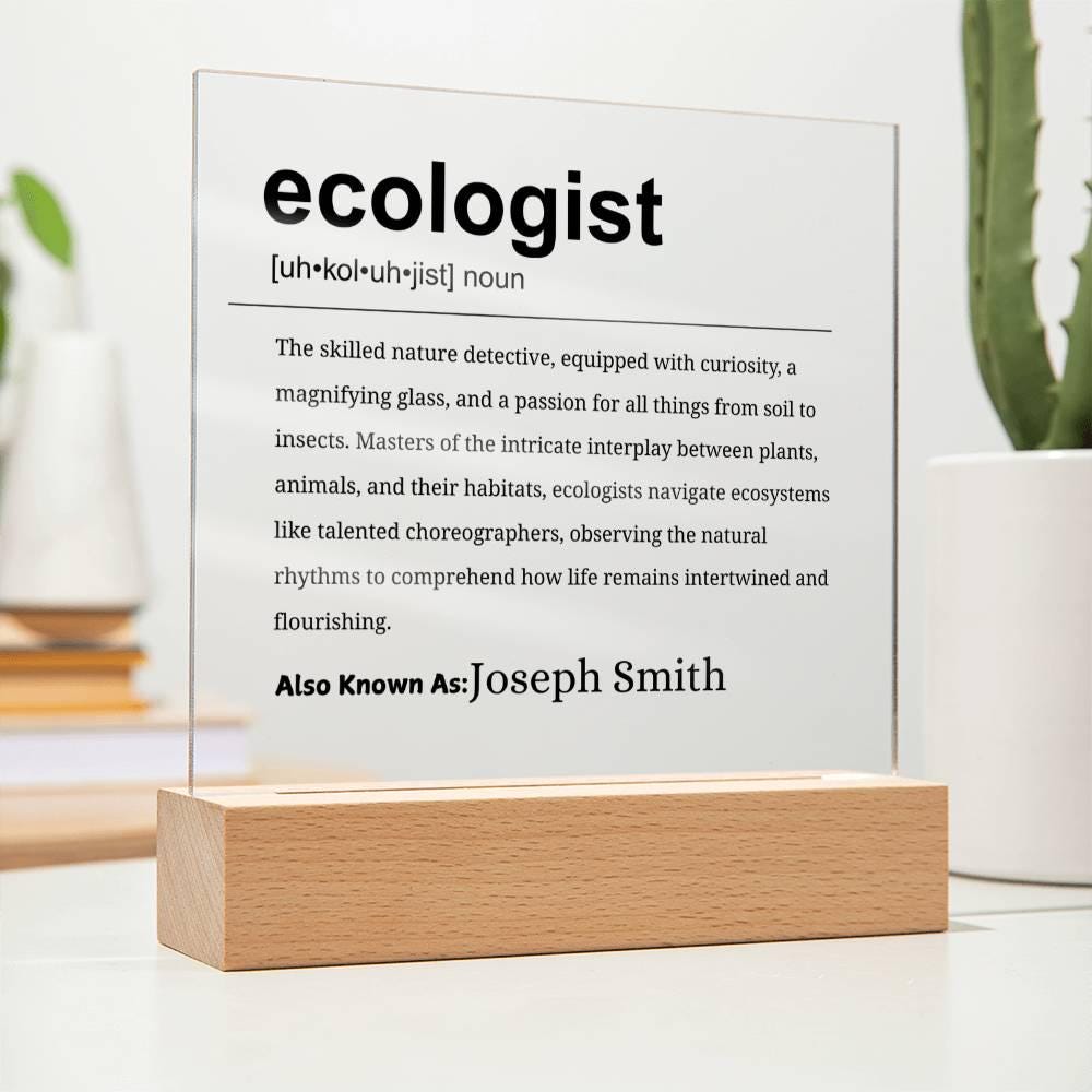 Ecologist Gift Personalized Definition Acrylic Plaque