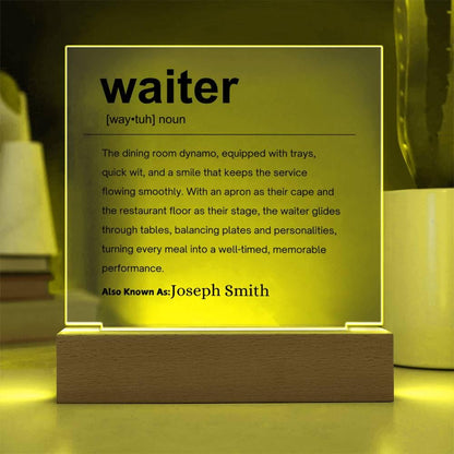 Waiter Gift Personalized Definition Acrylic Plaque – Gifts for Waiter – view 4