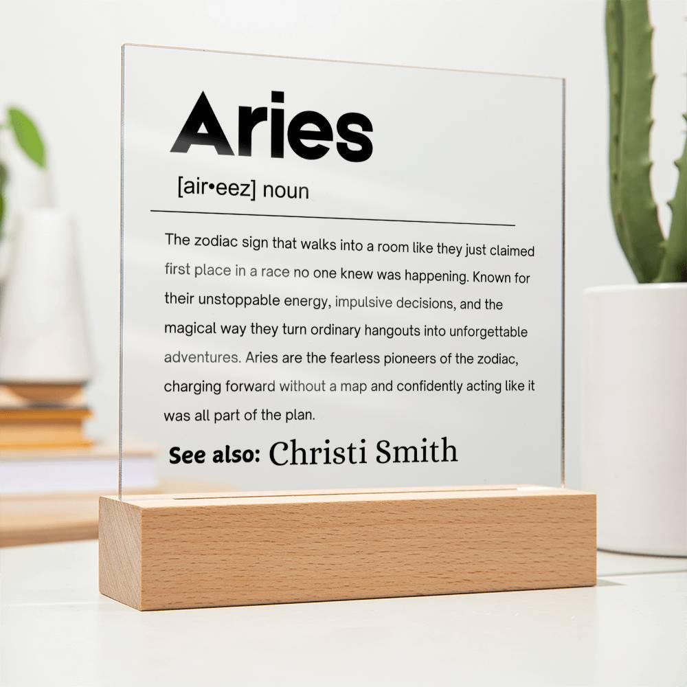 Aries Zodiac Personalized Definition Acrylic plaque – Gifts for Aries