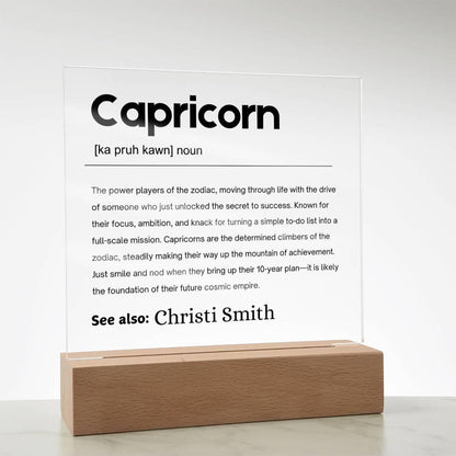 Capricorn Zodiac Personalized Definition Acrylic Plaque – view 8