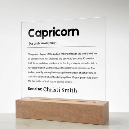 Capricorn Zodiac Personalized Definition Acrylic Plaque – view 7
