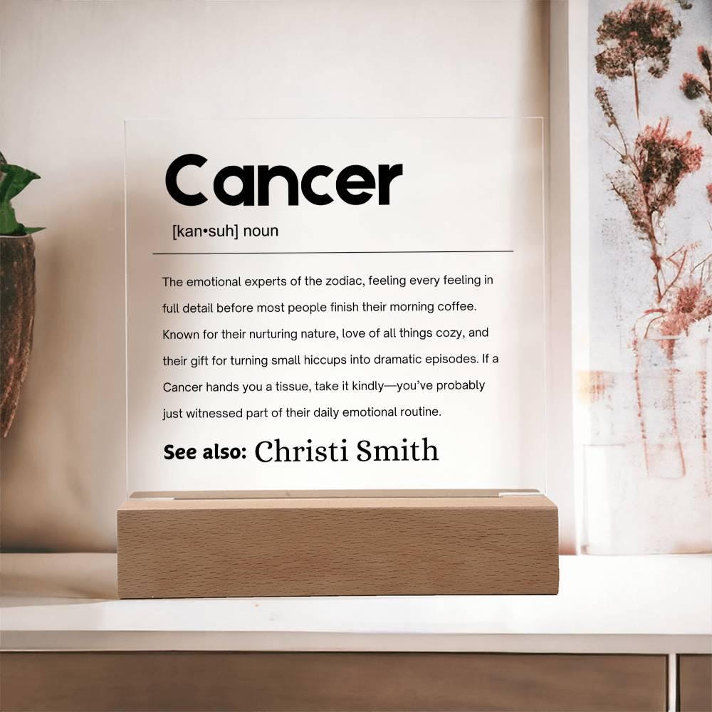 Cancer Zodiac Personalized Definition Acrylic Plaque – Gift for Cancer – view 2