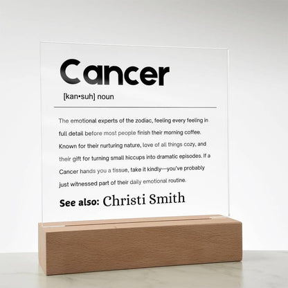Cancer Zodiac Personalized Definition Acrylic Plaque – Gift for Cancer – view 9