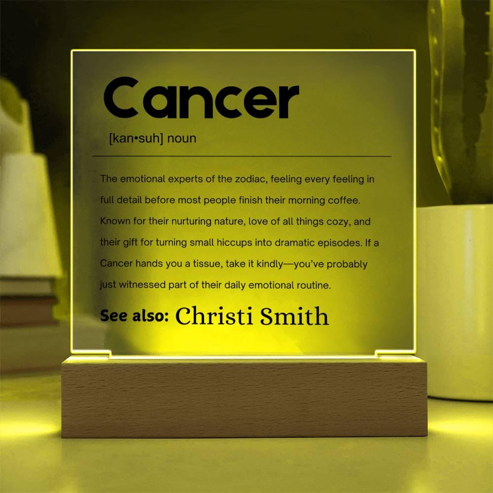 Cancer Zodiac Personalized Definition Acrylic Plaque – Gift for Cancer – view 4