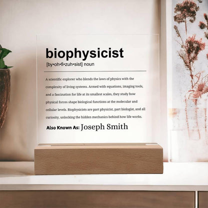 Biophysicist Gift Personalized Definition Acrylic Plaque – view 2
