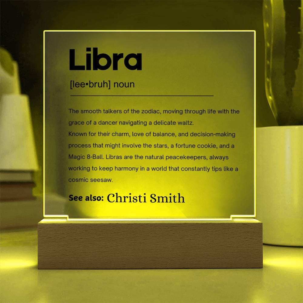 Libra Zodiac Personalized Definition Acrylic Plaque – Gift for Libra – view 4