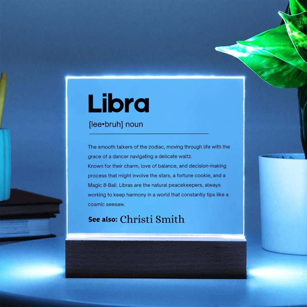 Libra Zodiac Personalized Definition Acrylic Plaque – Gift for Libra – view 3