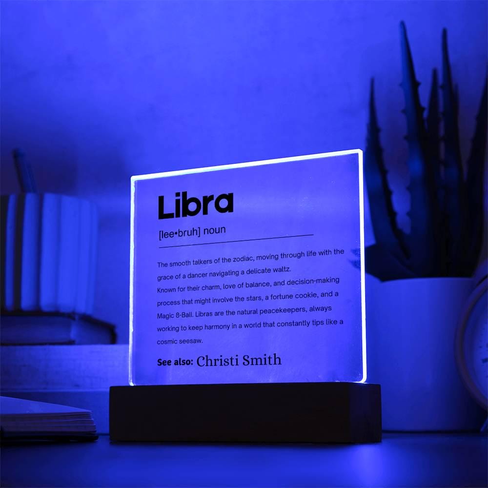 Libra Zodiac Personalized Definition Acrylic Plaque – Gift for Libra – view 9