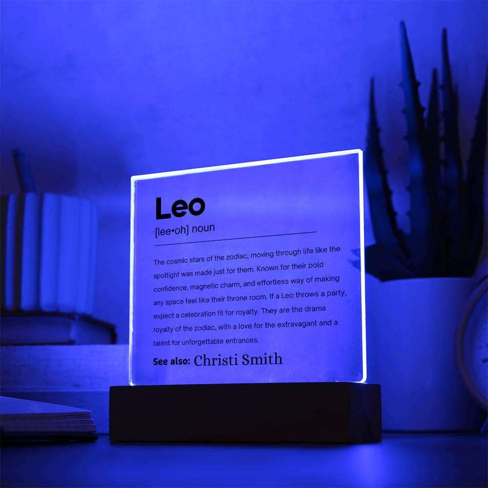 Leo Zodiac Personalized Definition Acrylic Plaque – Gift for Leo – view 9