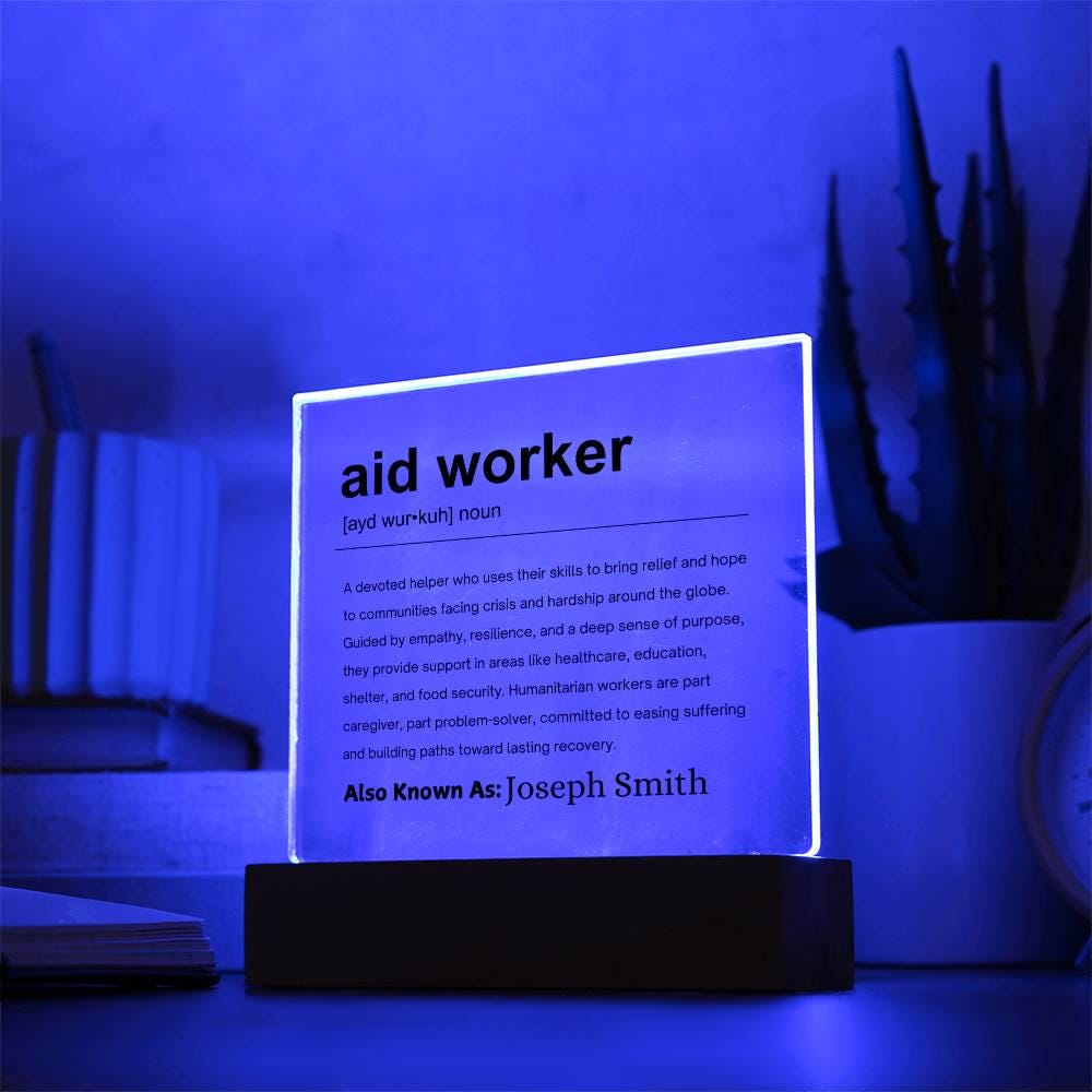 Aid Worker Gift Personalized Definition Acrylic Plaque – Social Worker – view 9