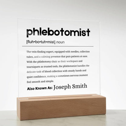 Phlebotomist Gift Personalized Definition Acrylic Plaque – view 8