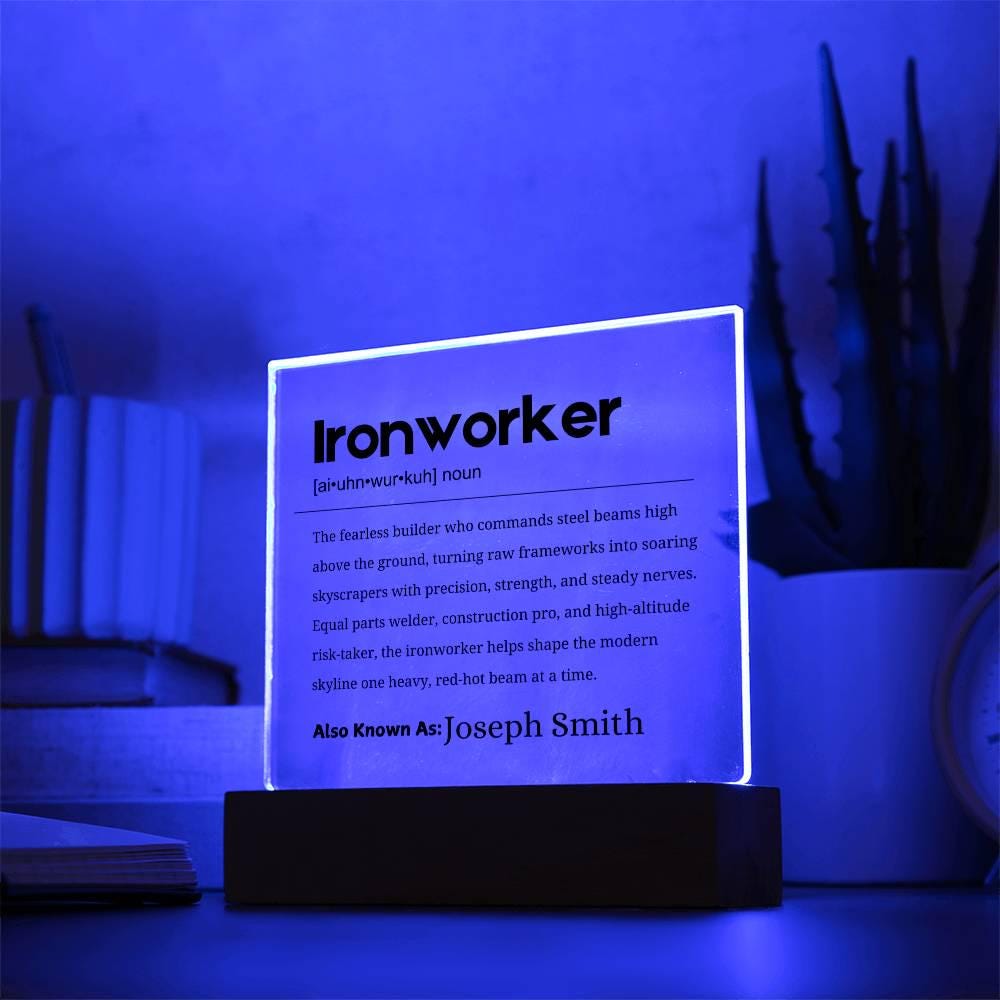 Ironworker Gift Personalized Definition Acrylic Plaque – view 9