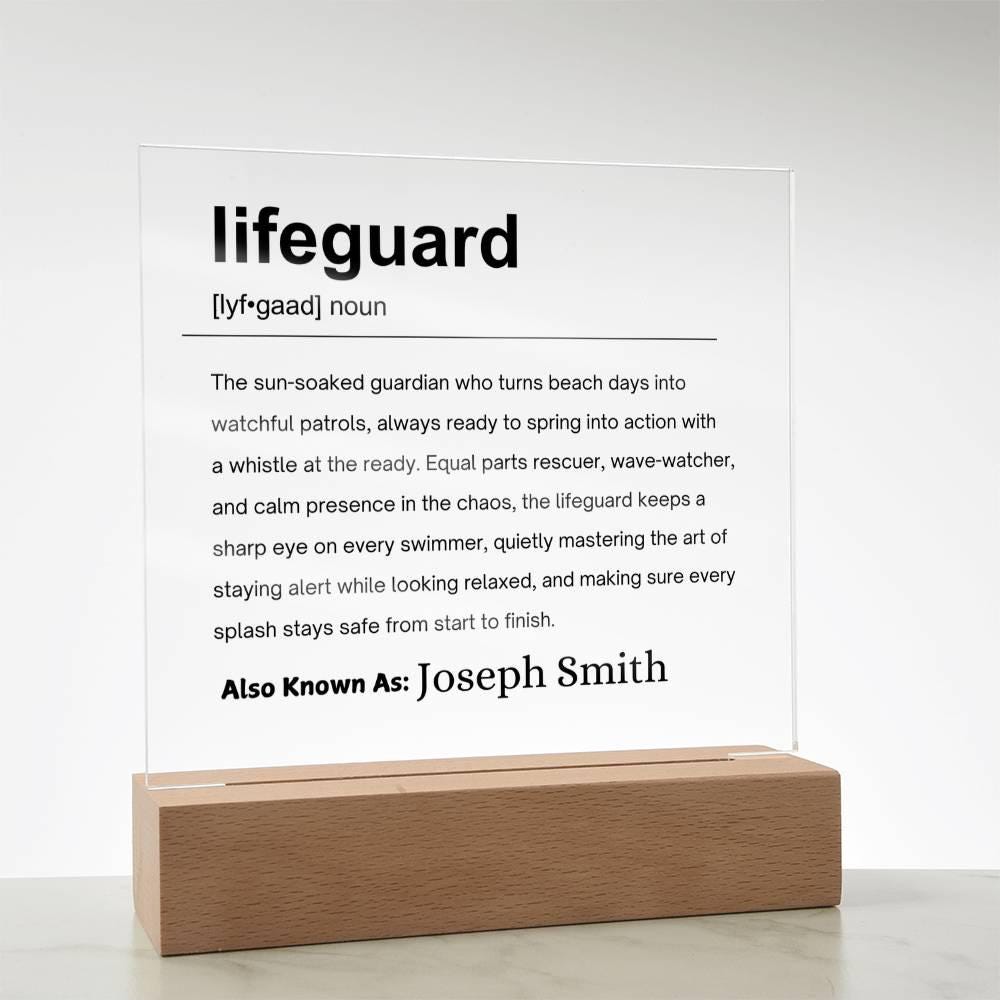 Lifeguard Gift Personalized Definition Acrylic Plaque – view 2