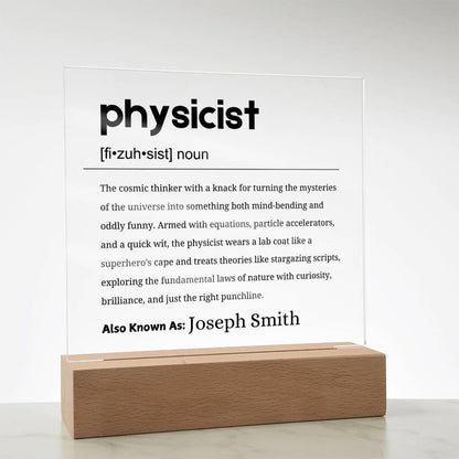 Physicist Gift Personalized Definition Acrylic Plaque – view 7