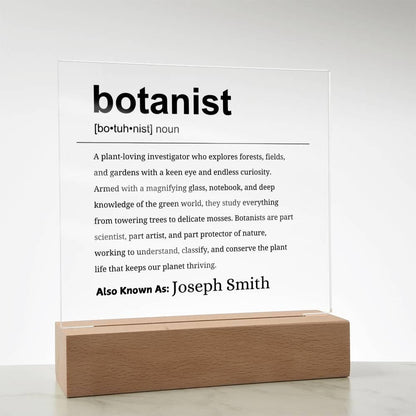 Botanist Gift Personalized Definition Acrylic Plaque – view 8