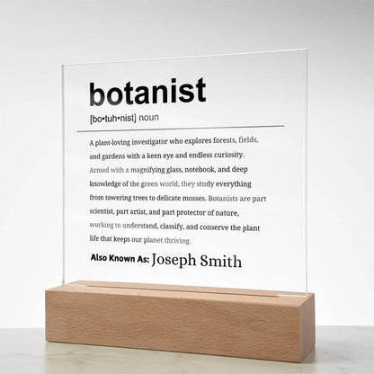 Botanist Gift Personalized Definition Acrylic Plaque – view 7