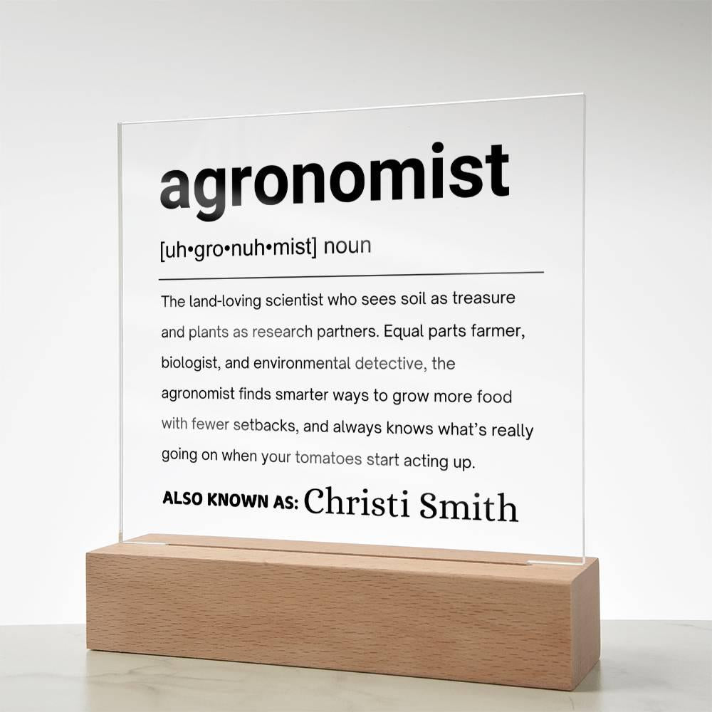 Agronomist Gift Personalized Definition Acrylic Plaque – view 7