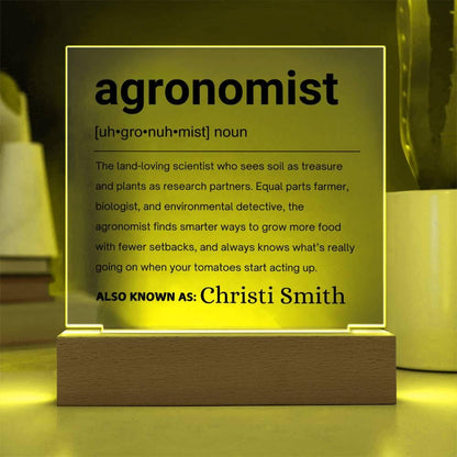 Agronomist Gift Personalized Definition Acrylic Plaque – view 4