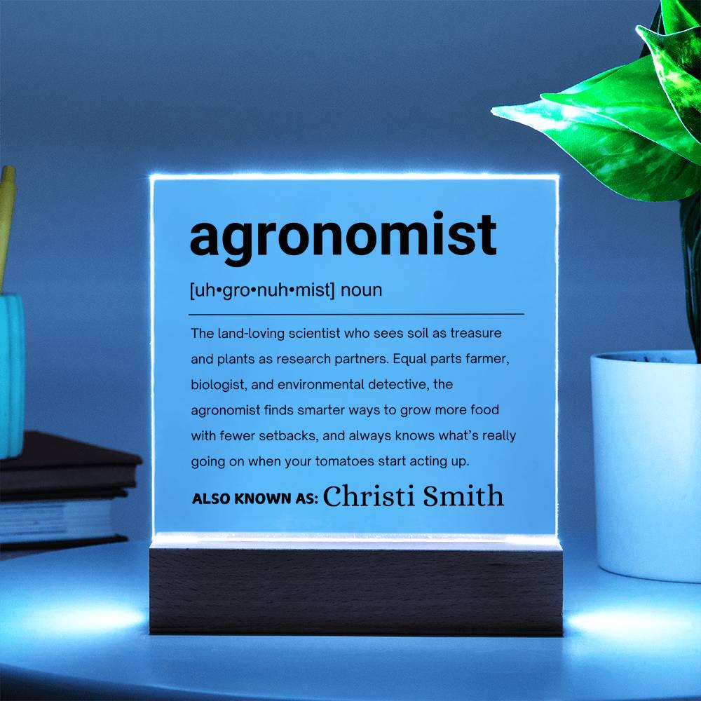 Agronomist Gift Personalized Definition Acrylic Plaque – view 3