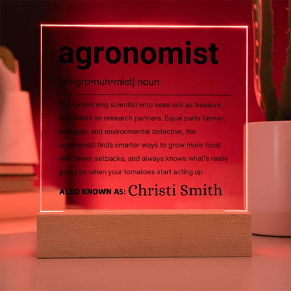 Agronomist Gift Personalized Definition Acrylic Plaque – view 10