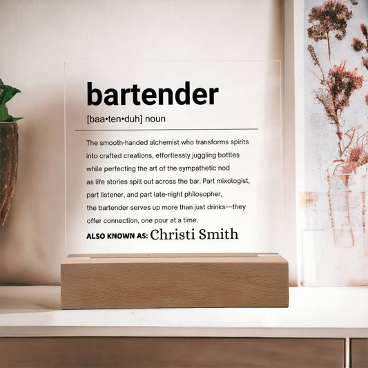 Bartender Gift Personalized Definition Acrylic Plaque – view 2