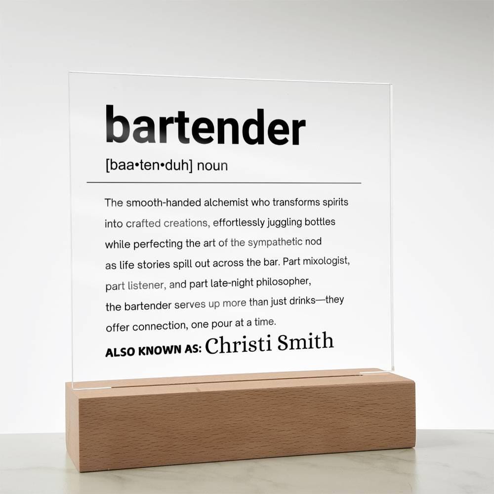 Bartender Gift Personalized Definition Acrylic Plaque – view 9