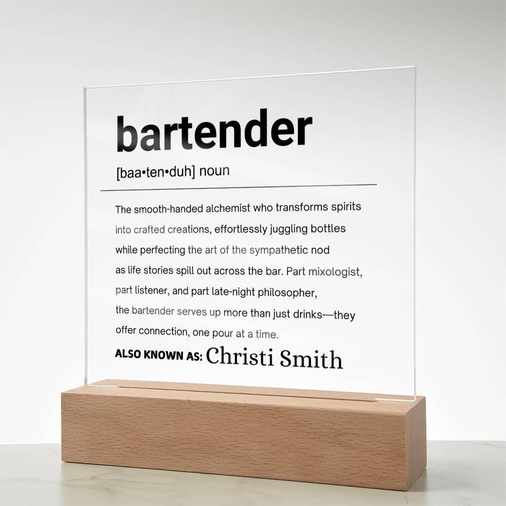 Bartender Gift Personalized Definition Acrylic Plaque – view 7