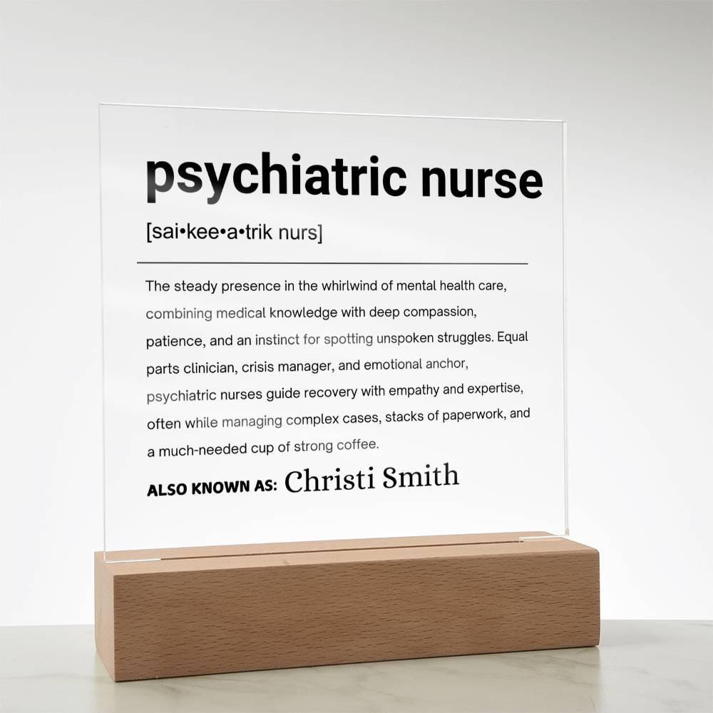 Psychiatric Nurse Gift Personalized Definition Acrylic Plaque – view 7