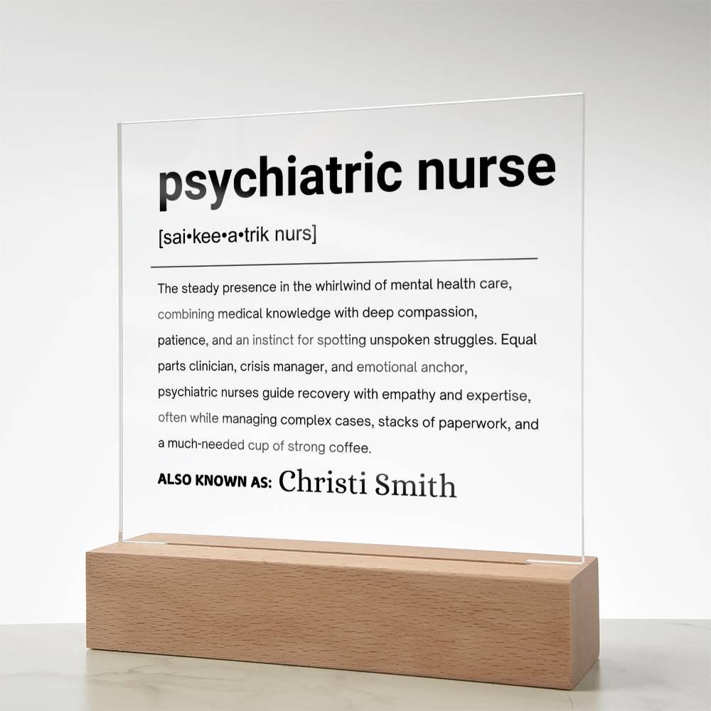 Psychiatric Nurse Gift Personalized Definition Acrylic Plaque – view 8