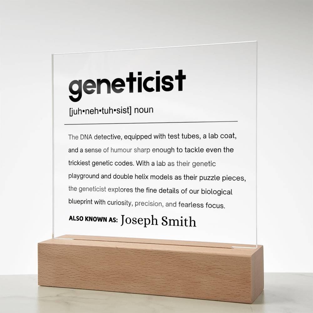 Geneticist Gift Personalized Definition Acrylic Plaque – view 6
