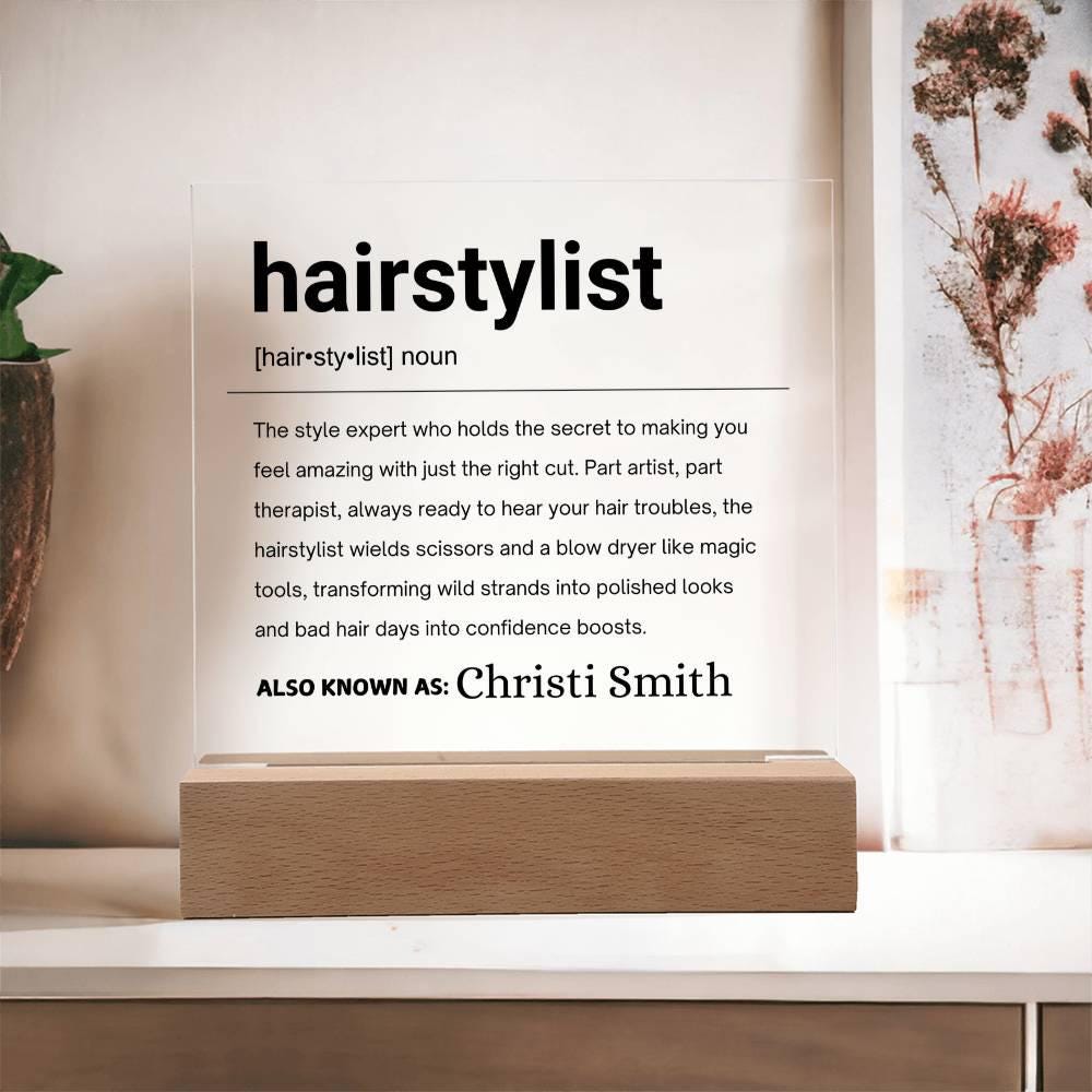 Hairstylist Gift Personalized Definition Acrylic Plaque – view 9
