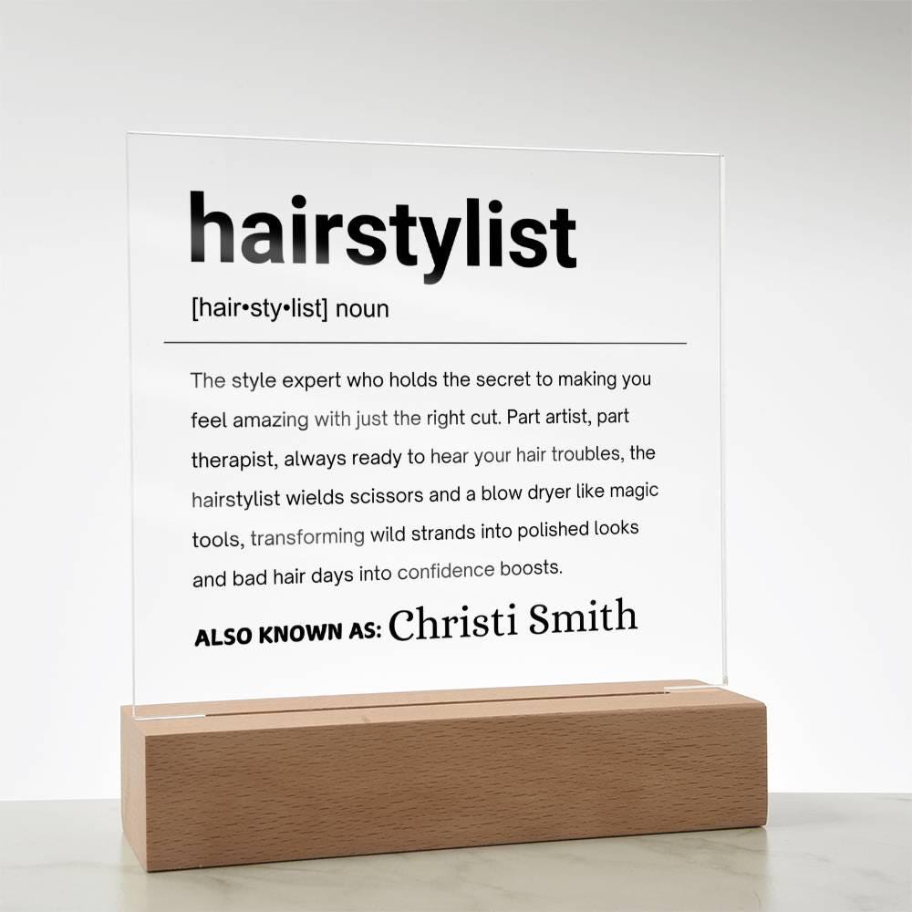 Hairstylist Gift Personalized Definition Acrylic Plaque – view 4