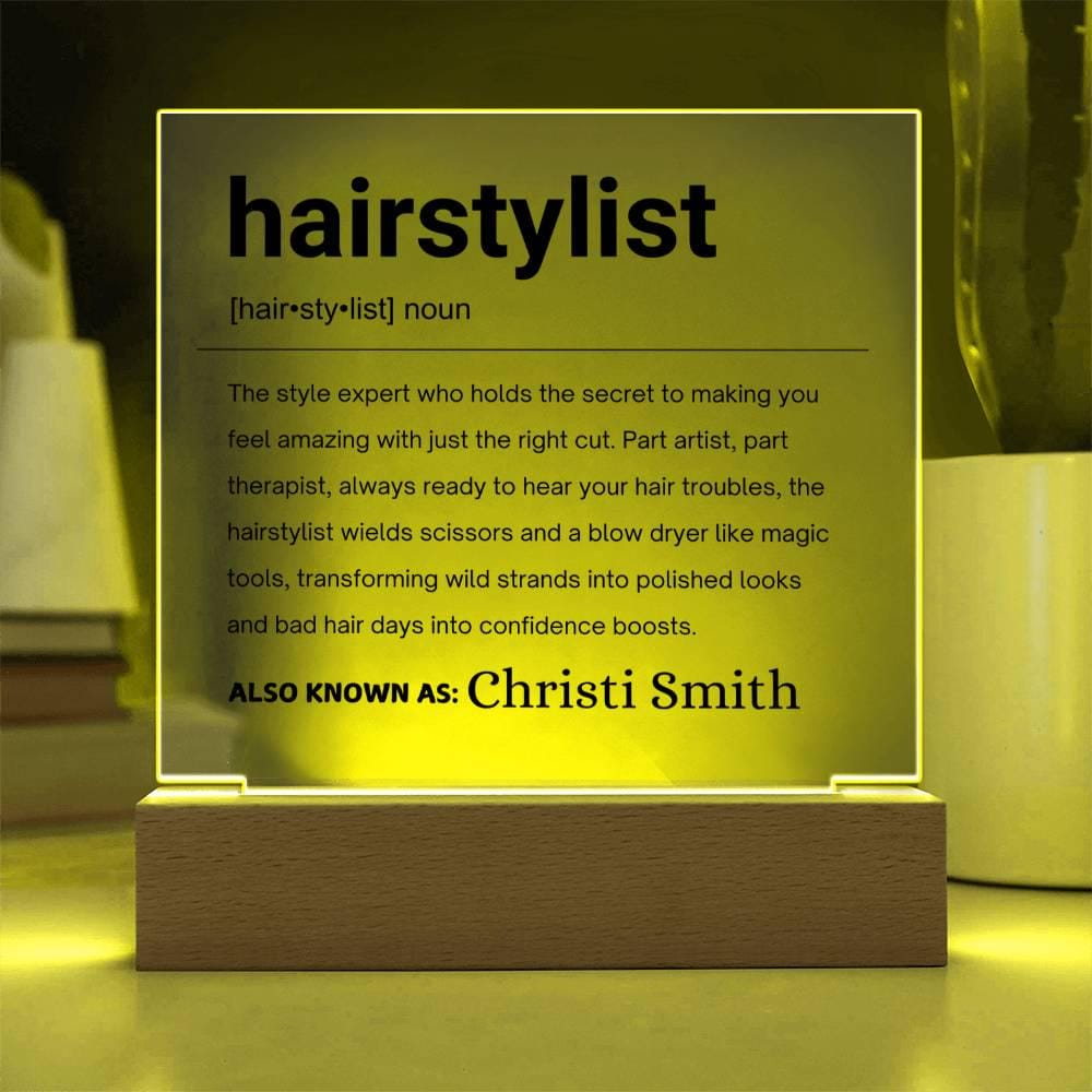 Hairstylist Gift Personalized Definition Acrylic Plaque – view 3