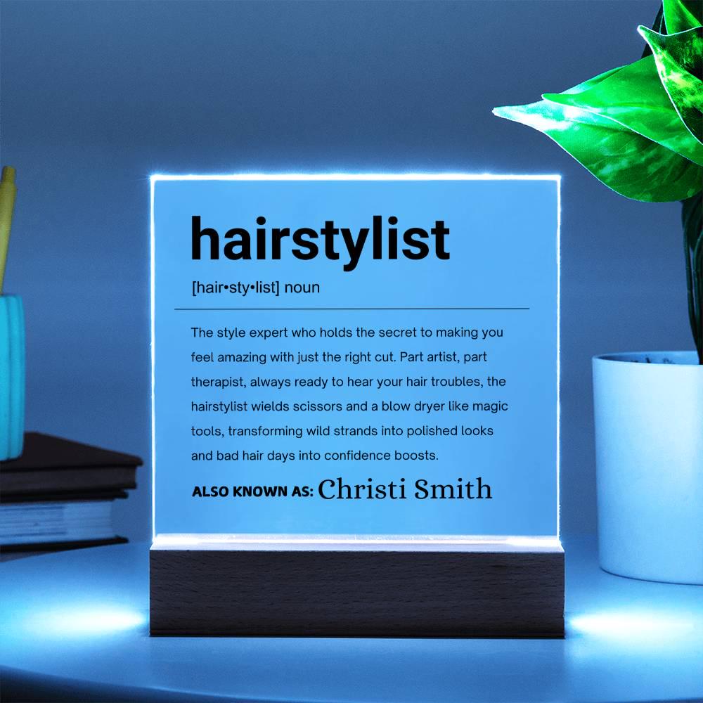 Hairstylist Gift Personalized Definition Acrylic Plaque – view 2