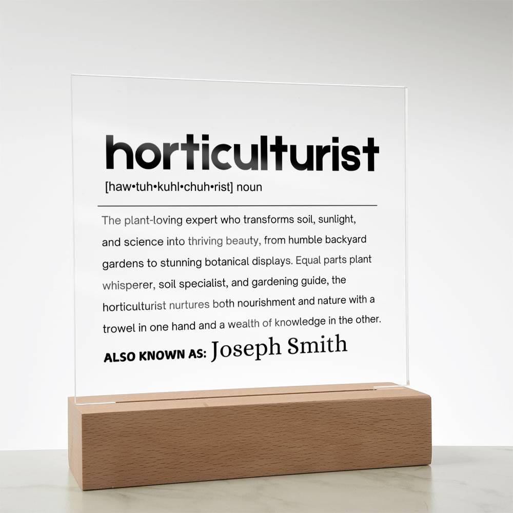 Horticulturist Gift Personalized Definition Acrylic Plaque – view 5