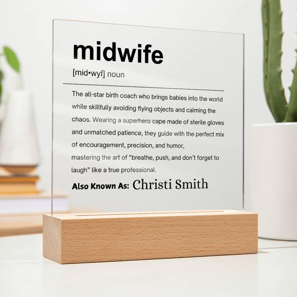 Midwife Gift Personalized Definition Acrylic Plaque