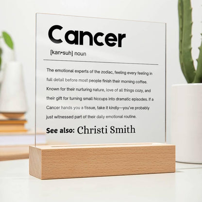 Cancer Zodiac Personalized Definition Acrylic Plaque – Gift for Cancer