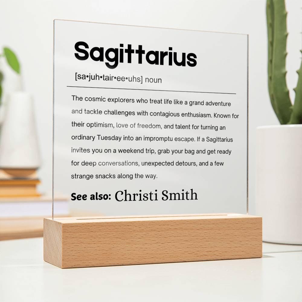 Sagittarius Zodiac Personalized Definition Acrylic Plaque