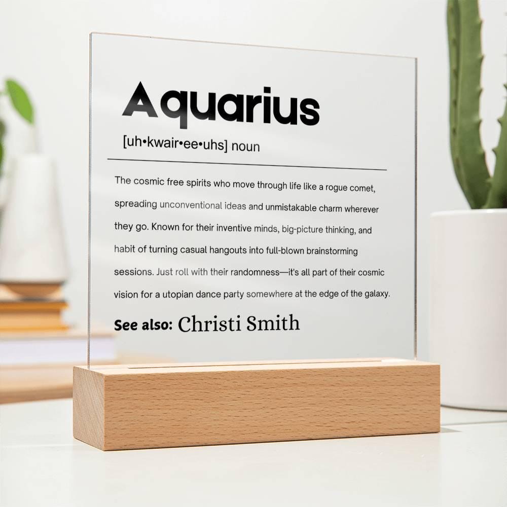 Aquarius Zodiac Personalized Definition Acrylic Plaque