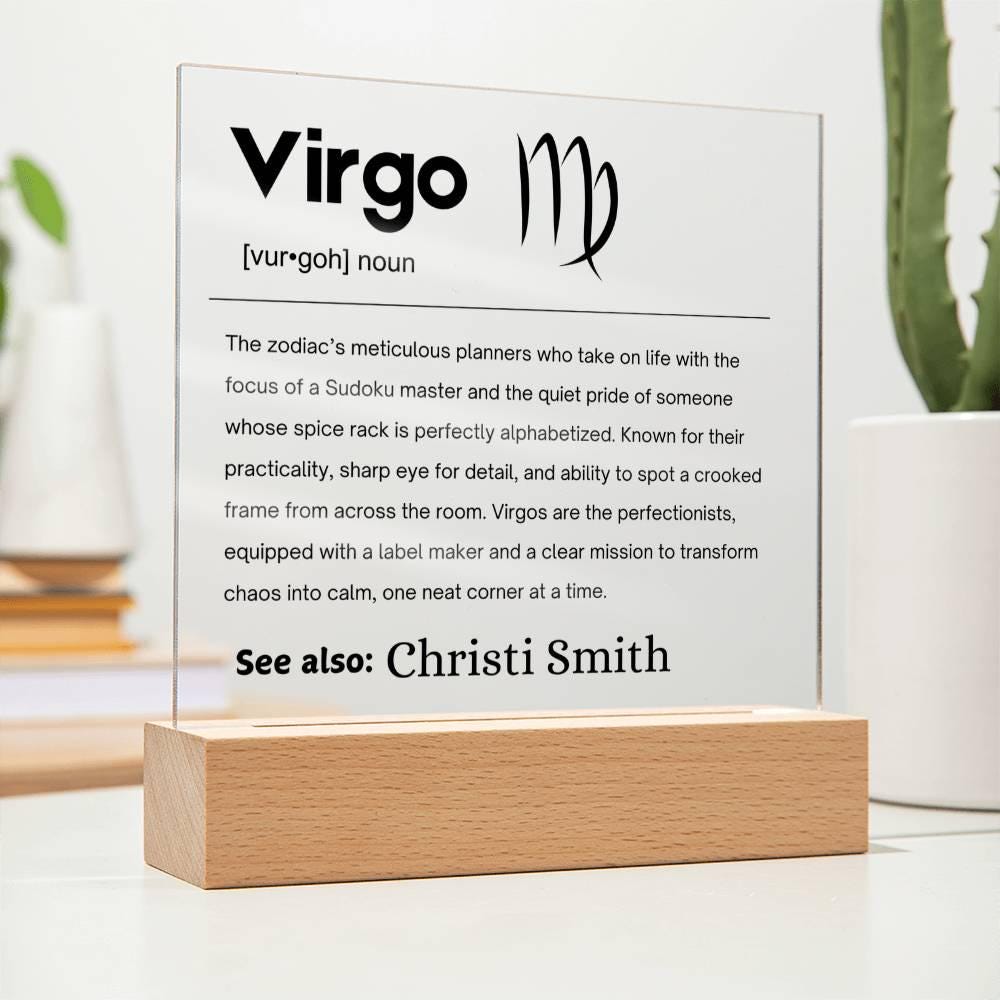 Virgo Zodiac Personalized Definition Acrylic Plaque – Gifts for Virgo