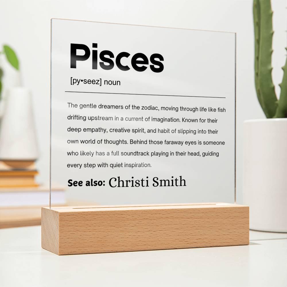 Pisces Zodiac Personalized Definition Acrylic Plaque