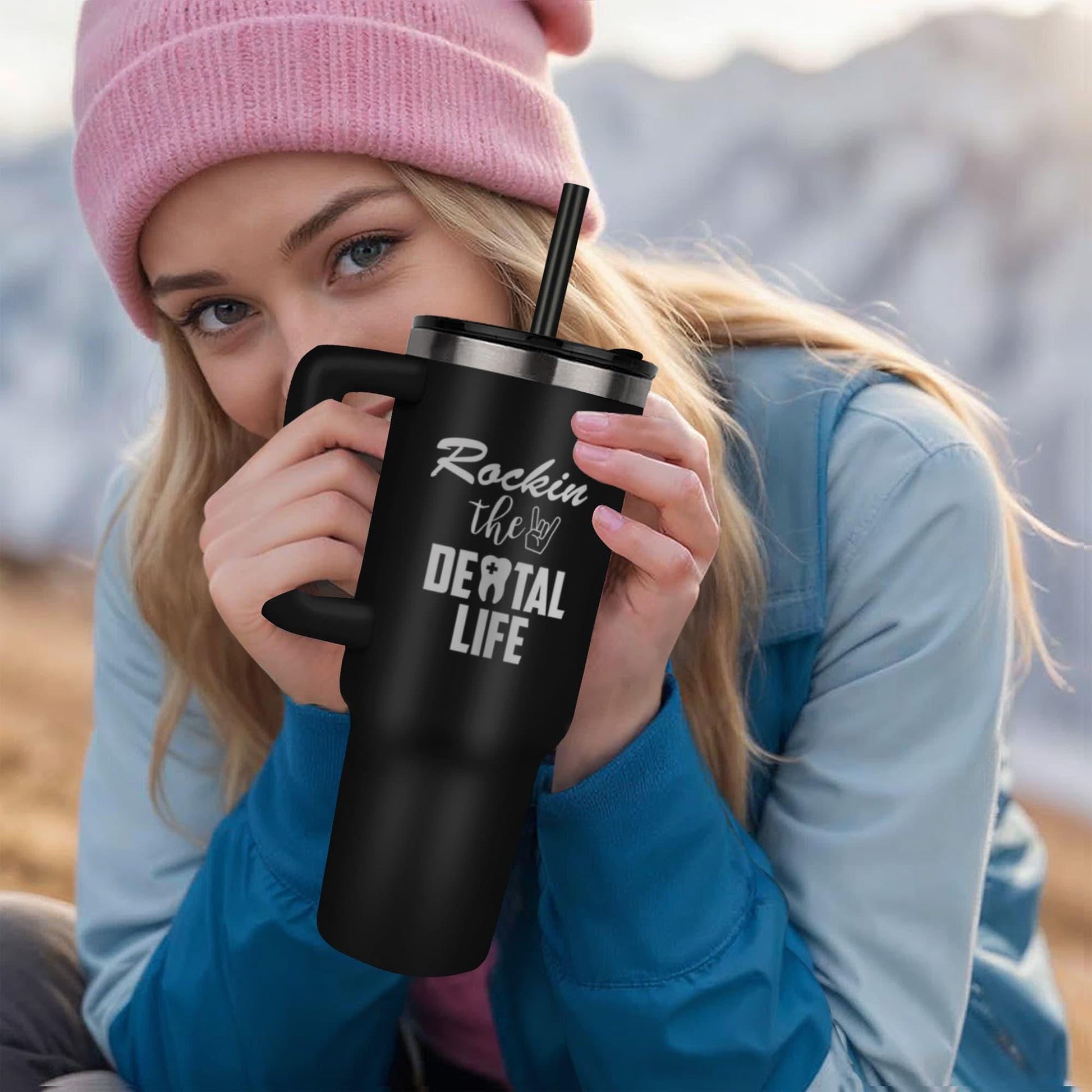 Dental Life 40 oz Leaser Engraved Tumbler – Gifts for Dentist