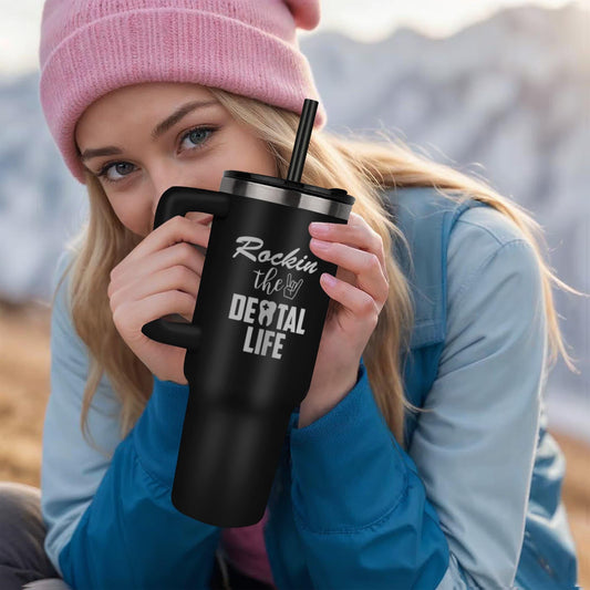 Dental Life 40 oz Leaser Engraved Tumbler – Gifts for Dentist