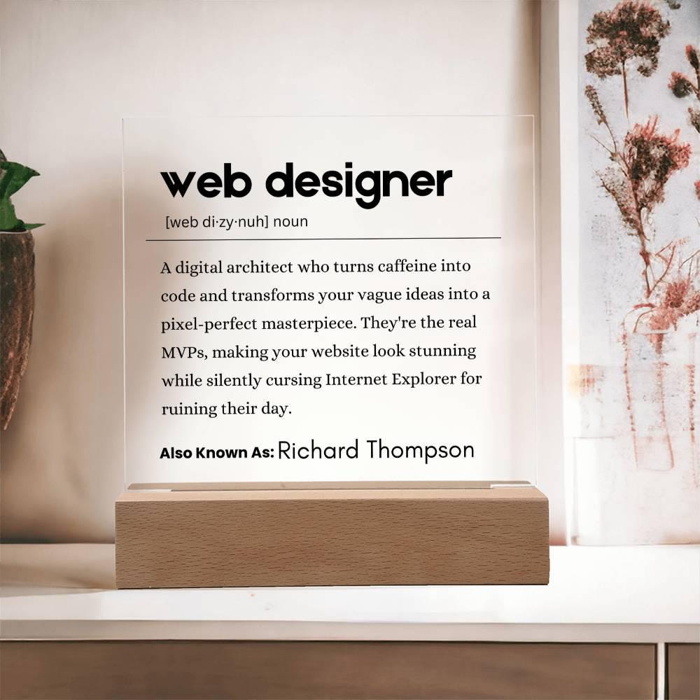 Personalized Web Designer Definition Plaque – Gift for Web Designer – view 2