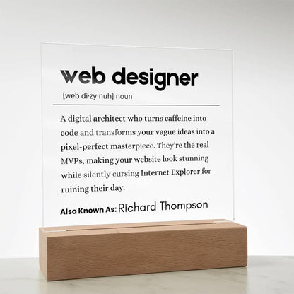 Personalized Web Designer Definition Plaque – Gift for Web Designer – view 9